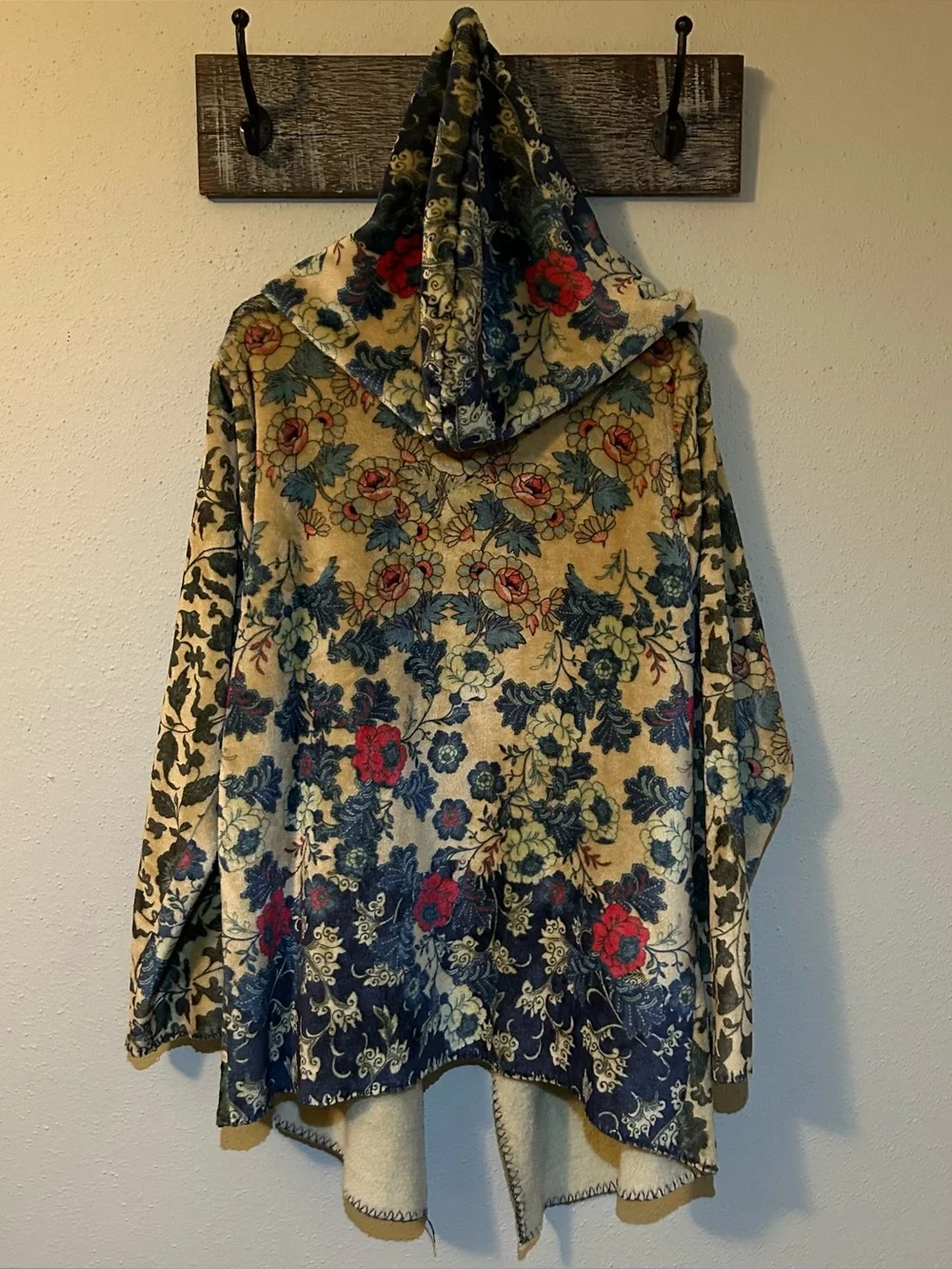 Johnny Was Floral Hooded Draped Cardigan L - Picture 2 of 5